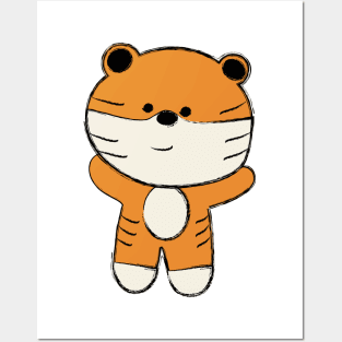 Cute Cartoon Tiger Posters and Art